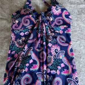 SHEIN Multicolor Paisley Swim Tankini top XL